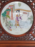 Chinese Hand Painted Porcelain Table Screen