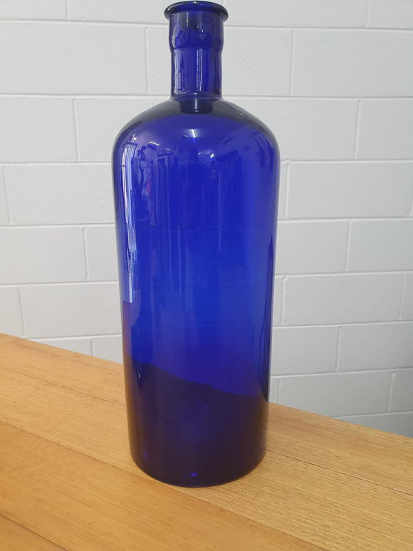 Vintage Blue Glass Chemist Bottle