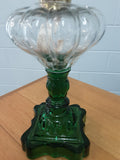 Antique USA Green Glass Lamp