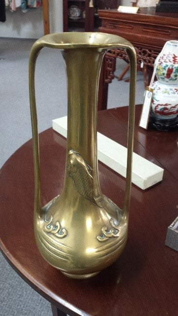 Japanese brass vase