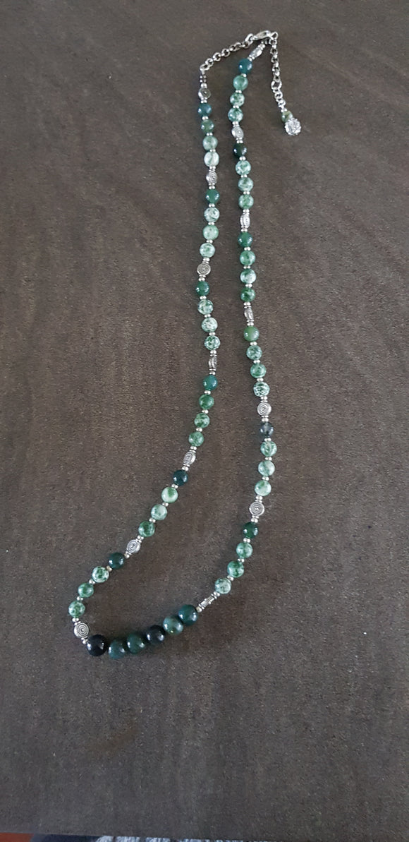 Green Aquatic Agate/Fern Agate Necklace