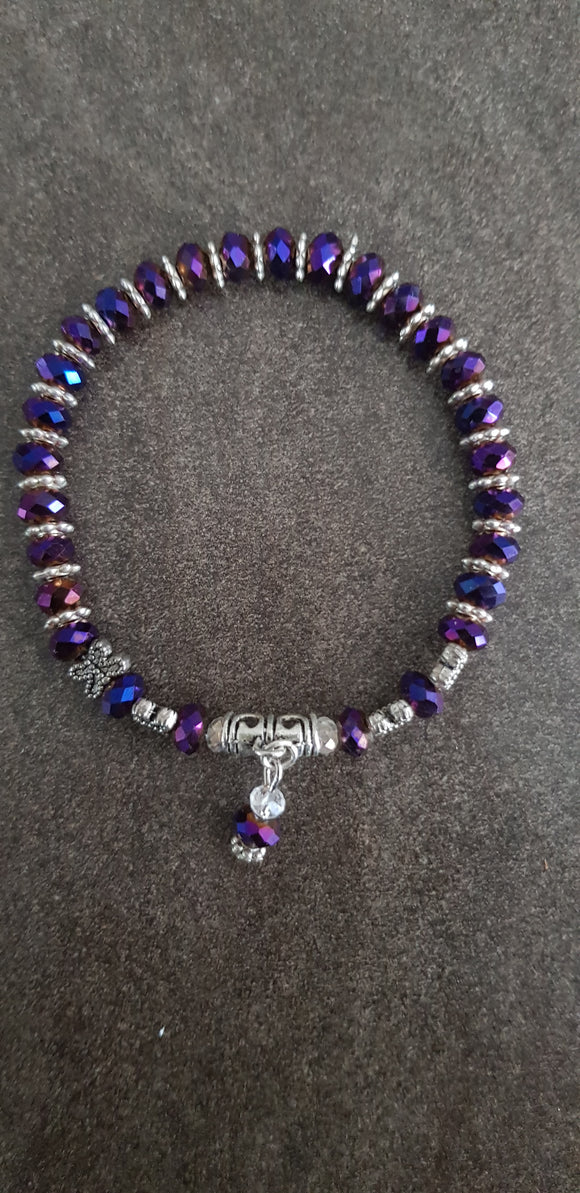 Crystal Swarovski Purple Bead Bracelet