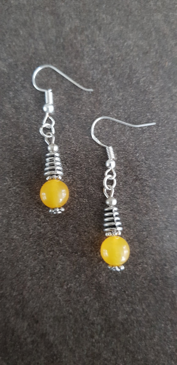 Yellow Topaz/Tibetan Silver Earrings