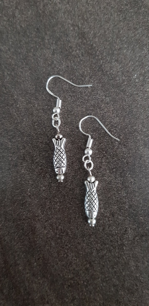 Tibetan Silver Fish Earrings